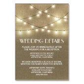 Burlap Mariage Réception Cartes d'hébergement (Par défaut)