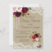 Burlap Mason Jar Baby Shower Invitations (Dos)