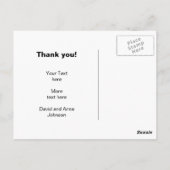 Burlap merci carte postale pour le mariage country (Dos)