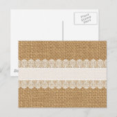 Burlap met fijne kant - Shabby Chic Style Briefkaart (Voorkant / Achterkant)