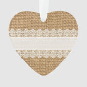 Burlap met fijne kant - Shabby Chic Style Ornament (achterkant)