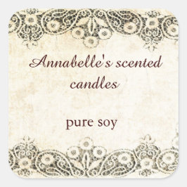 Burlap met kantkaars sticker