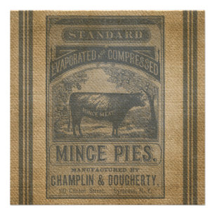 Burlap Mince Pies Advertisement Perfect Poster