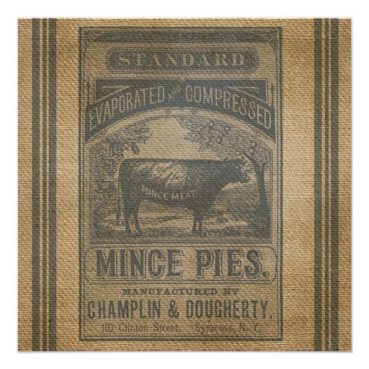 Burlap Mince Pies Advertisement Perfect Poster (Voorkant)