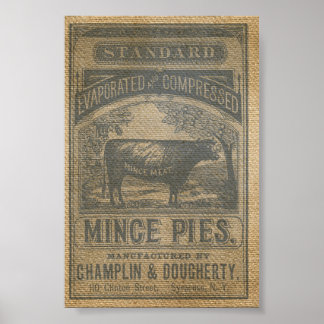 Burlap Mince Pies Advertisement Poster