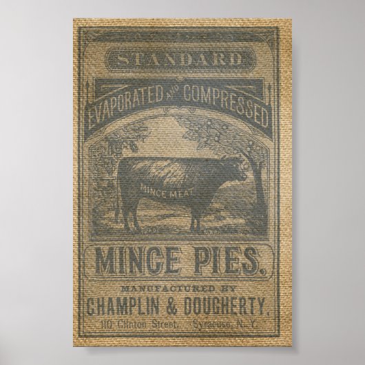 Burlap Mince Pies  Advertisement Poster (Voorkant)