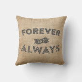 Burlap Mr. en Mrs. Forever en Altijd Kussen (Achterkant)