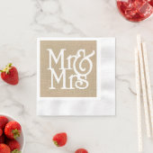 Burlap Mr & Mrs Paper Napkins Servet (Insitu)