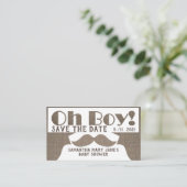Burlap Mustache redt de datum Informatiekaartje (Staand voorkant)