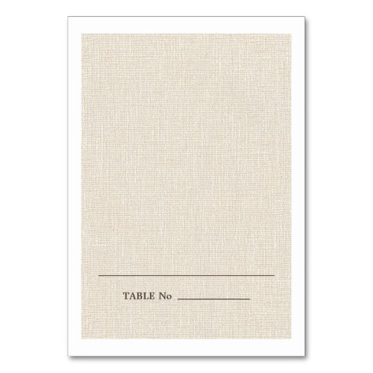 Burlap Naturel Texture Mariage Cartes de Place (Par défaut)