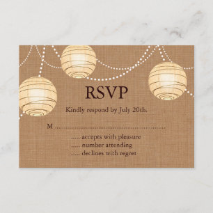 Burlap Party Lantern RSVP