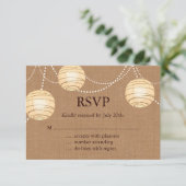 Burlap Party Lantern RSVP (Staand voorkant)
