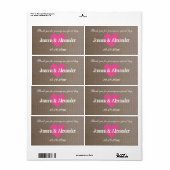 Burlap pays chic bouteille d'eau mariage étiquette (Feuille entière)