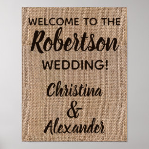 Burlap personnalisé Rustique Vintage Affiche de bi