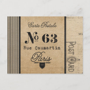 Burlap  Postage Frans land Briefkaart