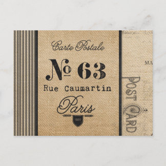 Burlap  Postage Frans land Briefkaart