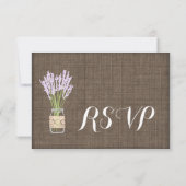 Burlap Print Mason Jar Rustic Wedding RSVP-kaarten RSVP Kaartje (Achterkant)