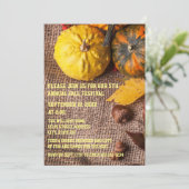 Burlap & Pumpkins - Herfst Party Invitation Kaart (Staand voorkant)