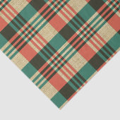 Burlap Red Green Plaid Kerstmis Tissuepapier (Detail)