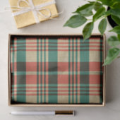 Burlap Red Green Plaid Kerstmis Tissuepapier (Geschenk)