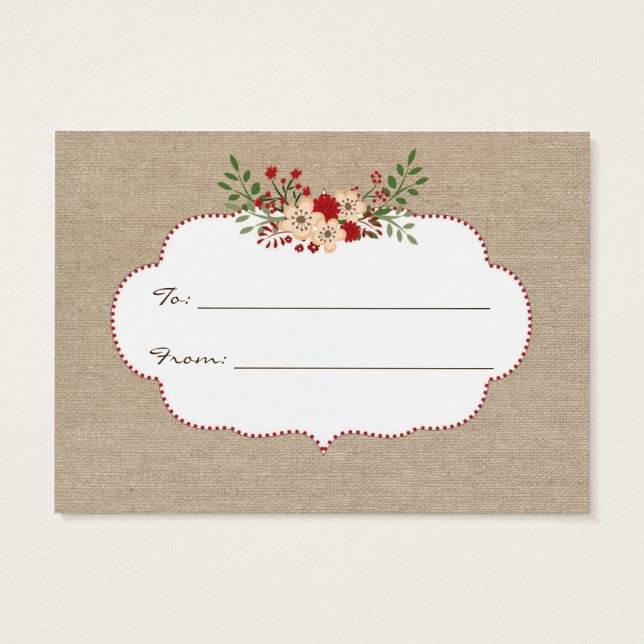 Burlap rood Geen wrap display vrijgezellenfeest ca Visitekaartjes (Achterkant)