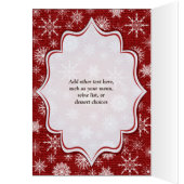 Burlap Rouge, Snowflakes, Carte Numéro De Table De (Intérieur (Gauche))