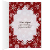 Burlap Rouge, Snowflakes, Carte Numéro De Table De (Intérieur (Droit))