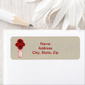 Burlap Russe Rouge Mason Jar Étiquette de adresse (En situation)