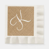 Burlap Rustic Initiaal | Bruidspapier servetten (Voorkant)