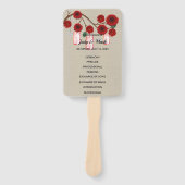 Burlap Rustic Red Floral Mason Jars Wedding Handwaaier (Voorkant)
