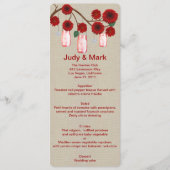 Burlap Rustic Red Mason Jars Menu Kaart (Voorkant)