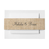 Burlap Rustic Wedding Couple Names Faux Texture Uitnodigingen Wikkel (Voorkant Voorbeeld)