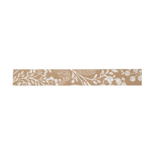 Burlap Rustic Wedding Kraft Lace Faux Texture Uitnodigingen Wikkel