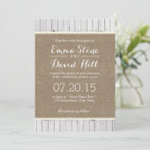 Burlap Rustique & Bandes De Bois Invitations De Ma (Debout devant)