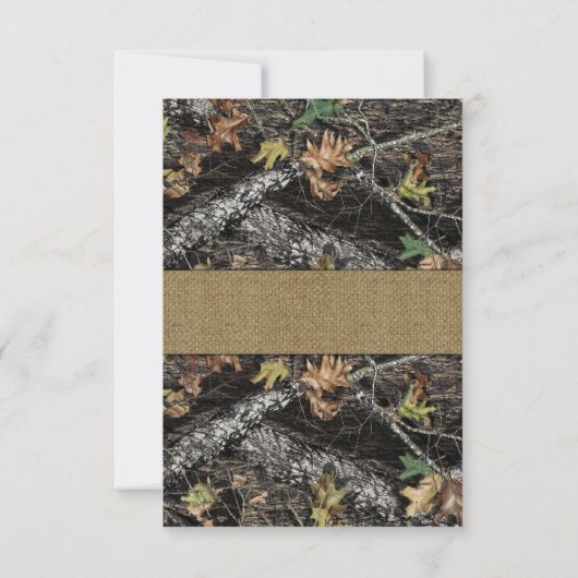 Burlap Rustique + Cartes RSVP Camo Chasse aux Cerf (Dos)