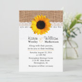 Burlap rustique et Faire-part de mariage de tourne (Debout devant)