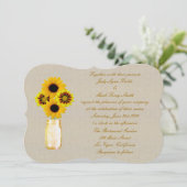 Burlap Rustique Jaune Mason Faire-part de mariage  (Debout devant)