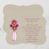 Burlap Rustique rose Mason Faire-part de mariage p (Devant / Derrière)