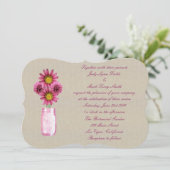 Burlap Rustique rose Mason Faire-part de mariage p (Debout devant)