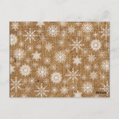 Burlap Rustique, Snowflakes, Carte Numéro De Table (Dos)