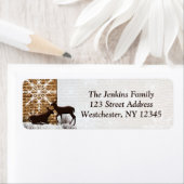 Burlap rustique, Snowflakes Étiquettes de adresse (En situation)