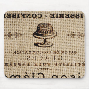burlap scripts shabby chic franse country cake muismat