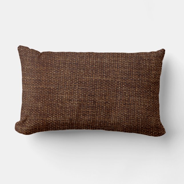 Burlap Simple Chocolade Brown Kussen (Voorkant)
