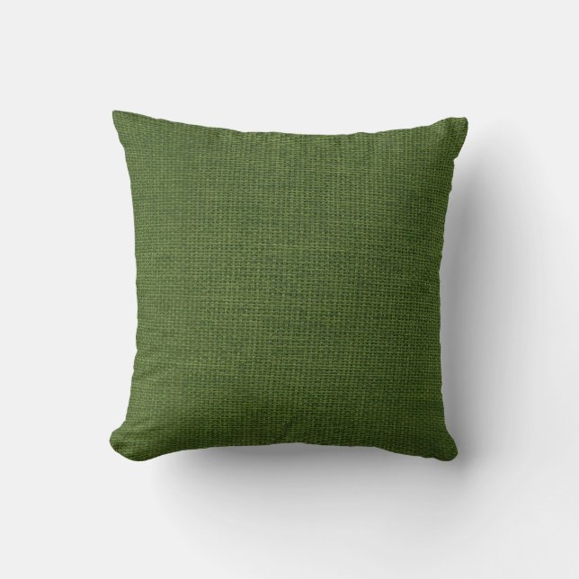 Burlap Simple Dark Green Kussen (Voorkant)