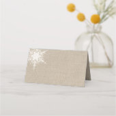 Burlap Snowflake Folkkaarten (Voorkant)