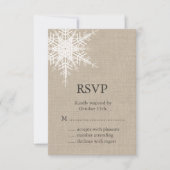 Burlap Snowflake RSVP (Voorkant)
