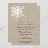 Burlap Snowflake Weddenschap Kaart (Voorkant / Achterkant)