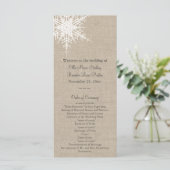 Burlap Snowflake Wedding Program Programma (Staand voorkant)