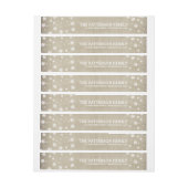 Burlap & Snowflakes Holiday Greetings Label Adreslabel Wikkel (Vel)