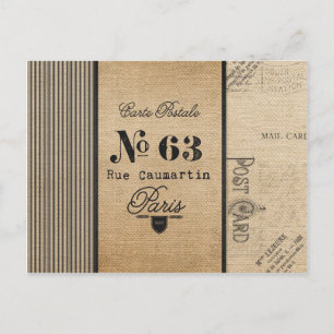  Burlap Stylish French Paris Briefkaart